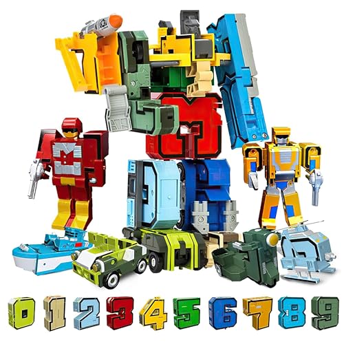 OBEST Anzahl Roboter Transformer Spielzeug, 15 Digitale Symbole verwandeln Panzer/Hubschrauber/U-Boot Zusammengebaut, Pädagogische Bausteine Set für Kinder, pädagogisches Lerngeschenk OBEST Anzahl Roboter Transformer Spielzeug, 15 Digitale Symbole verwandeln Panzer/Hubschrauber/U-Boot Zusammengebaut, Pädagogische Bausteine Set für Kinder, pädagogisches Lerngeschenk von OBEST