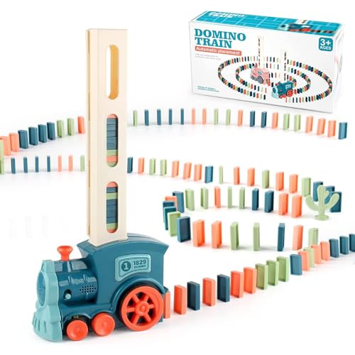 OBEST Domino Zug Spielzeug, 80 Pcs Elektrischer Bahn Set, Automatische Platzierung von Blöcken, Pädagogisches Spielzeug-Geschenk für Mädchen und Jungen Ab 3 Jahren OBEST Domino Zug Spielzeug, 80 Pcs Elektrischer Bahn Set, Automatische Platzierung von Blöcken, Pädagogisches Spielzeug-Geschenk für Mädchen und Jungen Ab 3 Jahren von OBEST