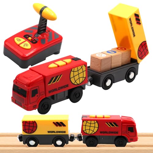 OBEST Eisenbahn Zug Elektrische RC Holzeisenbahn Spielzeug, Lokomotive Kompatibel mit Holzschienen Kinder, Spielzeugzug Bahn, Kleinlastwagen Spielzeug für Kinder ab 3 Jahren OBEST Eisenbahn Zug Elektrische RC Holzeisenbahn Spielzeug, Lokomotive Kompatibel mit Holzschienen Kinder, Spielzeugzug Bahn, Kleinlastwagen Spielzeug für Kinder ab 3 Jahren von OBEST