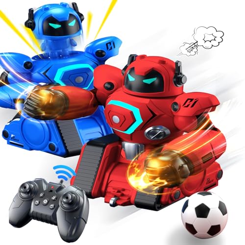OBEST Fernbedienung Kampfroboter,Boxkampf Kombat Tornado Robot Set, Spray Stoßstange Auto mit LED Lichtern und Soundeffekten, Passend für Kindergeburtsgeschenke von OBEST