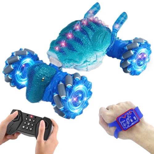 OBEST Ferngesteuertes Auto RC Stunt Car, Dinosaurier Ferngesteuertes Auto, Uhren-Kontrolle, RC Stunt Auto mit LED Licht und Musik, Dinosaurier Spielzeug, Geschenk Spielzeug für Junge Mädchen OBEST Ferngesteuertes Auto RC Stunt Car, Dinosaurier Ferngesteuertes Auto, Uhren-Kontrolle, RC Stunt Auto mit LED Licht und Musik, Dinosaurier Spielzeug, Geschenk Spielzeug für Junge Mädchen von OBEST