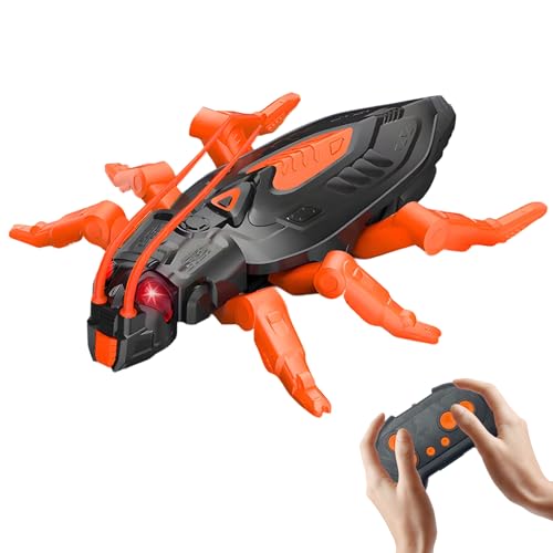OBEST Ferngesteuerte Kakerlake Spielzeug mit Wandkletterfunktion, Halloween RC Kakerlaken mit 360 Rotation Wand/Boden Dual Mode, Streich Spielzeug für Kinder Party Halloween Weihnachten Geschenk von OBEST