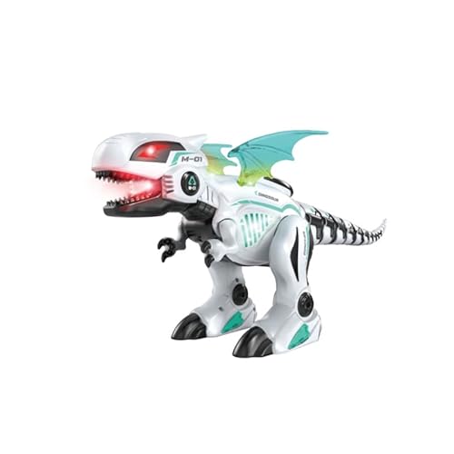 OBEST Ferngesteuerter Sprüh-Dinosaurier-Roboter,Programmierbarer Ferngesteuerter Dinosaurier mit Coolen Bunten Lichtern,Elektrisches Laufspielzeug,Geschenk für Jungen und Mädchen von OBEST