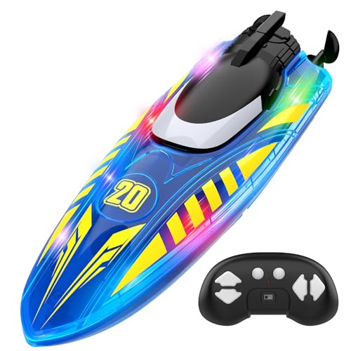 OBEST Ferngesteuertes Boot Kinder, Motorboot Spielzeug, RC Boote, Speedboot Ferngesteuert für Kinder Erwachsene, Elektrisches Boot, RC rennboot, Flip Stuntboot mit LED Lichtstreifen, Pool Spielzeug OBEST Ferngesteuertes Boot Kinder, Motorboot Spielzeug, RC Boote, Speedboot Ferngesteuert für Kinder Erwachsene, Elektrisches Boot, RC rennboot, Flip Stuntboot mit LED Lichtstreifen, Pool Spielzeug von OBEST
