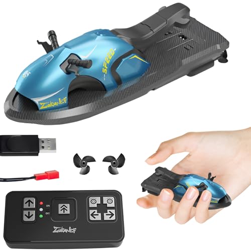 OBEST Ferngesteuertes Boot mit einem klick Beschleunigung, 2,4-GHz Rennboote,RC Boot 20+ KM/H, Intelligentes Laden über USB, Pools und Seen Spielzeug Geschenk für Kinder ab 3 Jahre von OBEST