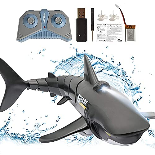 OBEST Ferngesteuertes Hai-Spielzeug, 2.4GHz RC Hai Boot für Pool und Schwimmbad, Hoher Simulation Hai-Boot Sommer-Wasserspielzeug, Elektrische Shark Boat Geschenk für Jungen und Mädchen OBEST Ferngesteuertes Hai-Spielzeug, 2.4GHz RC Hai Boot für Pool und Schwimmbad, Hoher Simulation Hai-Boot Sommer-Wasserspielzeug, Elektrische Shark Boat Geschenk für Jungen und Mädchen von OBEST