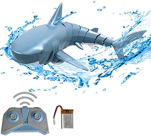 OBEST Flexibles Hai RC Spielzeug Shark Boat, 2.4G ferngesteuertes Hai-Spielzeug Speedboat, Unterwasser RC Rennboot Simulation Spielzeugboot, RC Elektro Hai für Poolgeschenk für Kinder, Blau OBEST Flexibles Hai RC Spielzeug Shark Boat, 2.4G ferngesteuertes Hai-Spielzeug Speedboat, Unterwasser RC Rennboot Simulation Spielzeugboot, RC Elektro Hai für Poolgeschenk für Kinder, Blau von OBEST