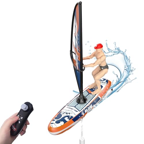 OBEST Funkgesteuertes Segeln mit LED, 2.4GHZ RC Sailboat Simuliertes Segelboot, Niemals das Schiff Kippen, Schwimmbad Spielzeugboot, Exquisites Segelschiff Modell Geschenke für Kinder ab 8+ Jahren von OBEST