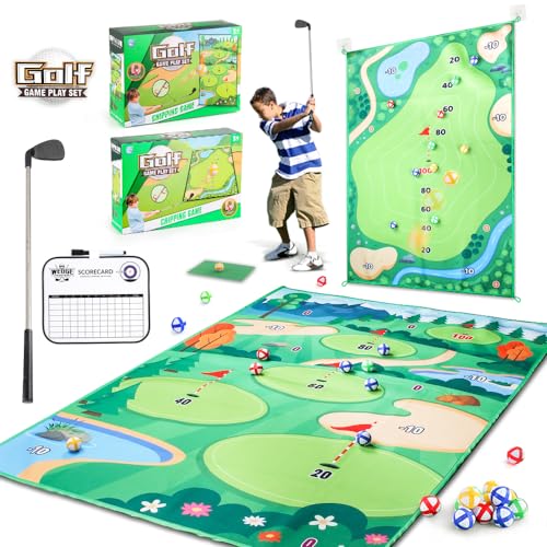 OBEST Golf Set Spielzeug für Kinder,Mini Golfplatz,72cm Kinder Golfschläger, 20 klebrige Bälle,für Jungen und Mädchen von OBEST