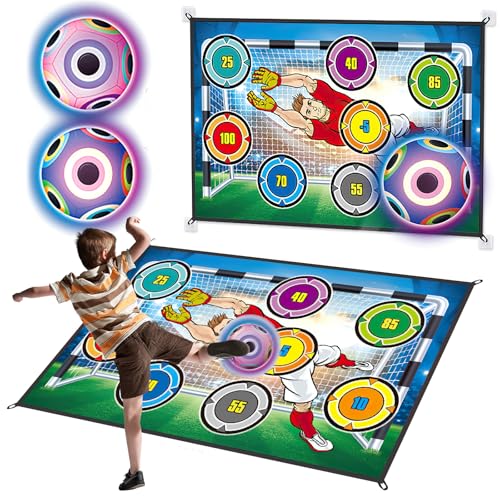 OBEST Kinder Fußball Spiel Set, 100x150CM Faltbare Fußball Spiel Pad mit Digitaler Bewertung, 2 Pcs Klettverschluss Glühende Fußballbälle,Geeignet für Innen und Outdoor Sportarten in Gärten OBEST Kinder Fußball Spiel Set, 100x150CM Faltbare Fußball Spiel Pad mit Digitaler Bewertung, 2 Pcs Klettverschluss Glühende Fußballbälle,Geeignet für Innen und Outdoor Sportarten in Gärten von OBEST