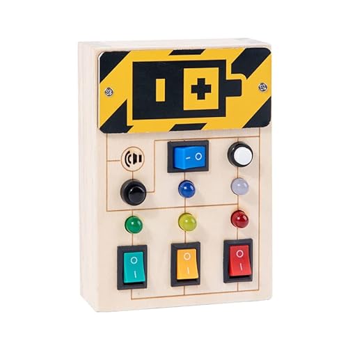 OBEST Montessori Busy Board mit LED-Leuchten,Schaltkreissimulation Steckdosenschalter Puzzle Activity Board,Frühkindliche Bildung Erleuchtung Spielzeug OBEST Montessori Busy Board mit LED-Leuchten,Schaltkreissimulation Steckdosenschalter Puzzle Activity Board,Frühkindliche Bildung Erleuchtung Spielzeug von OBEST