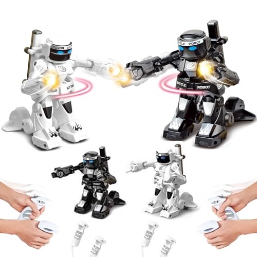 OBEST Ferngesteuertes Roboterspielzeug, RC-Kampfroboter mit Lichtern und Geräuschen, 2 Personen Kampfspielzeug, 5 Knockouts, interaktives Kinderspielzeug, Weihnachts Geschenke für Kinder von OBEST
