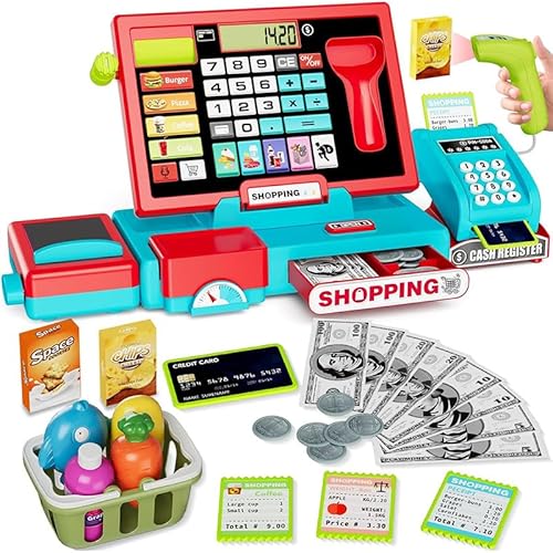 OBEST Spiellebensmittel Kinderküche Zubehör, Kaufmannsladen Zubehör mit Spielgeld Euro Scheine und Münzen, Rollenspielzeug für Jungen Mädchen OBEST Spiellebensmittel Kinderküche Zubehör, Kaufmannsladen Zubehör mit Spielgeld Euro Scheine und Münzen, Rollenspielzeug für Jungen Mädchen von OBEST