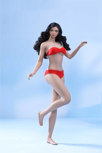 OBEST TBLeague Actionfigur mit Nahtlosem Stahlrahmen im Maßstab 1/6, Weizenfarbener Simulierter Mädchenkörper, mit Geschnitztem Kopf, Geeignet für Ausstellung, Schießen und Andere Anlässe von OBEST