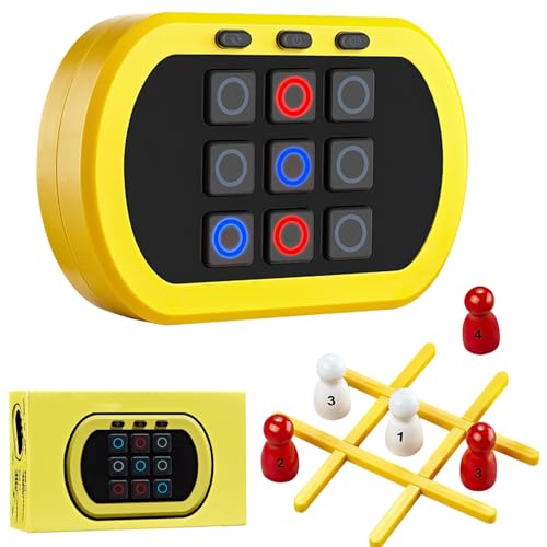 OBEST Tic Tac Toe Elektronisch 5 in 1, Mini Tragbar Handheld Puzzle Spielkonsole, Memory-Spiel Kinder, Reisespiele Brettspiele, Eltern Kind Interaktion Lernspielzeug, Geschenke für Kinder von OBEST