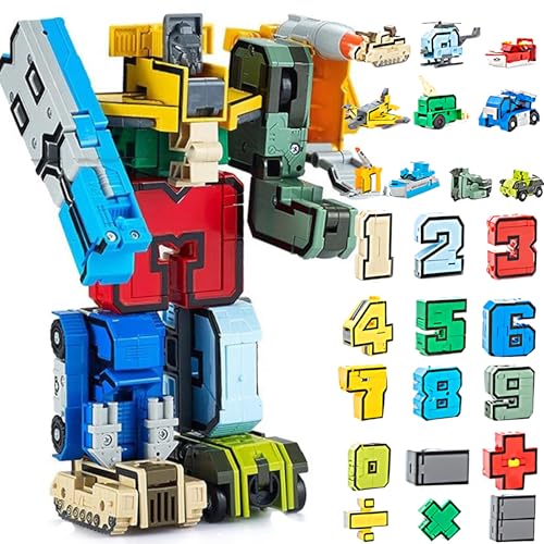 Zahlenroboter-Spielzeug, Zahlenlernspielzeug, Zahlen-Transformator-Roboter, Spielzeug für Kinder, Jungen, Mädchen, 3, 4, 5, 6 Jahre alt (1–10), 15 Stück von OBEST