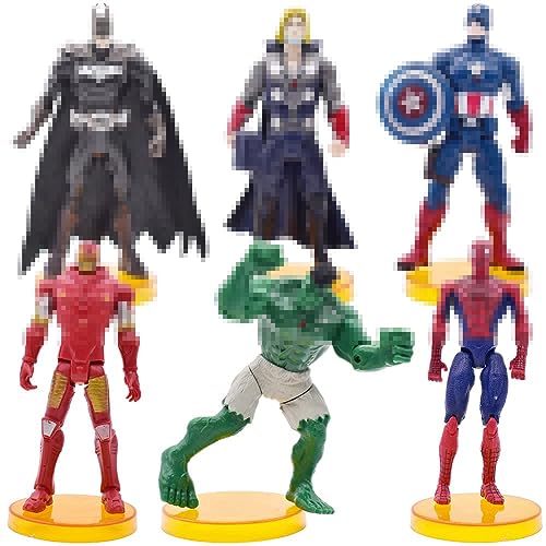 OBLRXM Superhelden Figuren, M-Arvel Avengers Titan Hero Series Figur, Heldenfiguren-Modell-Set, 13.5-17.5cm große Hulk, Iron Man, Captain America,Thor, Spiderman, Batman Figur - 6 Modelle von OBLRXM