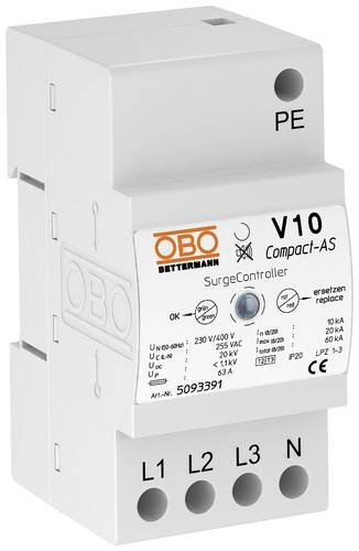 OBO Bettermann 5093391 V10 COMPACT-AS Überspannungsableiter 10 kA 1St. von OBO Bettermann