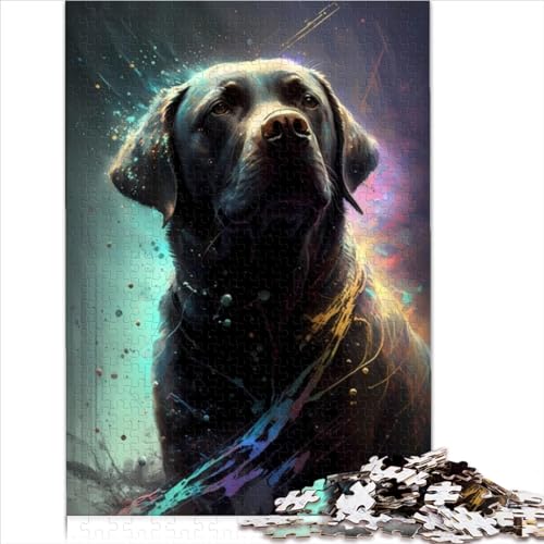 500 Teile Puzzle für Erwachsene Labrador Retriever Hund Puzzle für Erwachsene Holzpuzzle Spielzeug Wanddekoration 20,47x14,96 Zoll von OBUMI