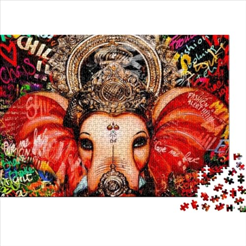 Ganesh-Puzzle, 300 Teile, für Erwachsene, Puzzles für Erwachsene, Holzpuzzles, Weihnachts- und Geburtstagsgeschenke 15,75x11,02 Zoll von OBUMI
