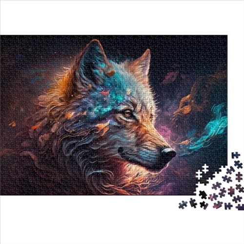 Puzzle | Puzzles Wolves of Fantasy 1000 Teile für Erwachsene Puzzles für Erwachsene Kinder Holzpuzzlespielzeug Heimdekoration Puzzlespielzeug 29,52x19,68 Zoll von OBUMI