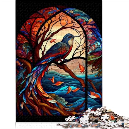 Puzzle für Erwachsene, 1000 Teile, Vogel des Herbstes, Puzzle für Erwachsene, Holzpuzzle, Heimdekoration (Größe 75x50cm) von OBUMI