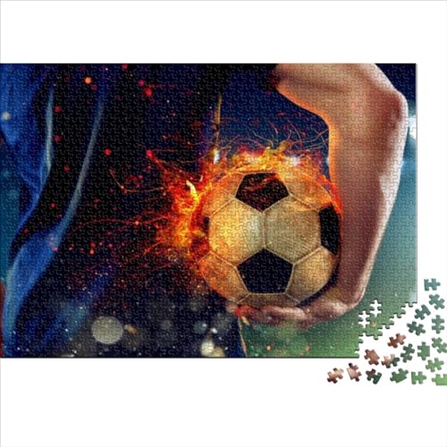 Puzzles für Erwachsene, 300-teiliges Kunst-Fußball-Erwachsenenpuzzle, Holzpuzzles, Denksportaufgaben für Erwachsene (Größe 40x28cm) von OBUMI