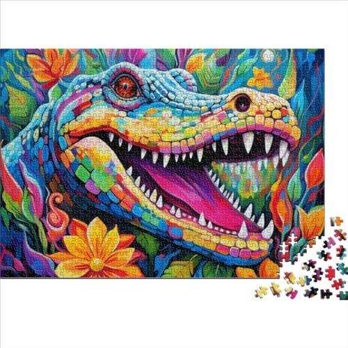 Puzzles für Erwachsene, 500 Puzzle-Spielzeuge, Tier-Nil-Krokodile, Erwachsenen-Puzzle, Holz-Puzzle-Spielzeug, Puzzle – herausforderndes Spiel (Größe 52x38cm) von OBUMI