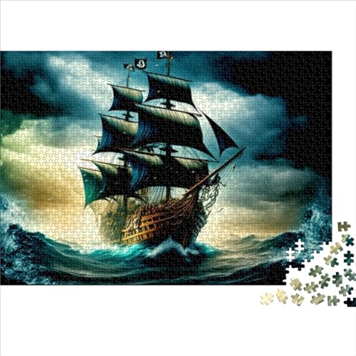 Puzzles für Erwachsene 1000 Segelpiratenschiff Erwachsene und Kinder Puzzle Holzpuzzles für Erwachsene Puzzles für Erwachsene Teenager 29,52x19,68 Zoll von OBUMI