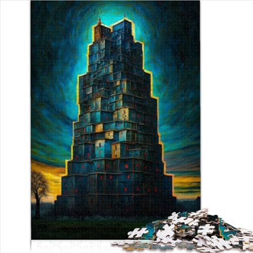 Tetris to Heaven-Puzzles für Erwachsene, 1000 Puzzles, Holzpuzzles, lustige Aktivitäten zu Hause, Geburtstagsgeschenk, Reisegeschenke, 75x50cm von OBUMI