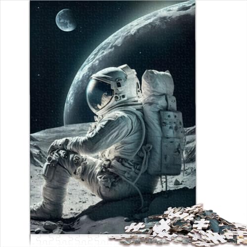 für Erwachsene 1000-teilige Puzzles Geschenke ESA Astronaut Puzzle Holzpuzzles Heimdekoration Puzzle (Größe 75x50cm) von OBUMI