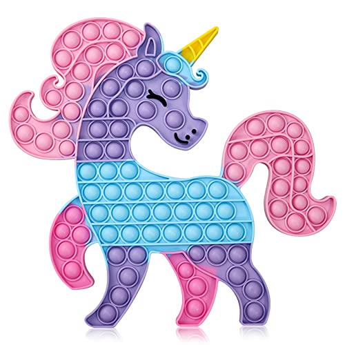 OCACA Jumbo Pop It Fidget Toys, Big Size Squeeze Toys Push Bubble Sensory Toys zur Linderung von Stress und Angst für Sonderschulbedarf, Kinder und Erwachsene, Big Unicorn von OCACA