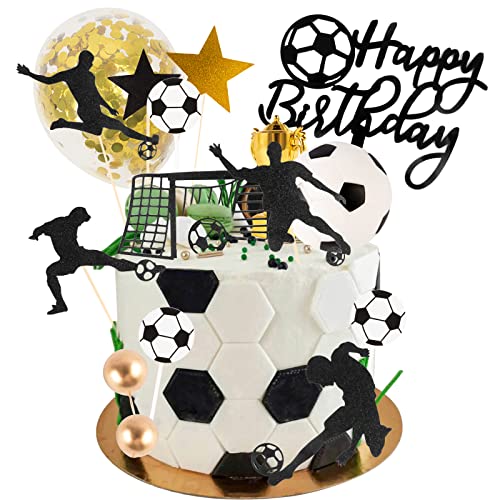 34 STK Fussball Tortendeko, Fußball Geburtstagstorte Dekoration, Fussball Deko Torte Kuchendeko, für Fußball-Partydekorationen Sportparty-Dekorationen 34 STK Fussball Tortendeko, Fußball Geburtstagstorte Dekoration, Fussball Deko Torte Kuchendeko, für Fußball-Partydekorationen Sportparty-Dekorationen von OCCOUMR