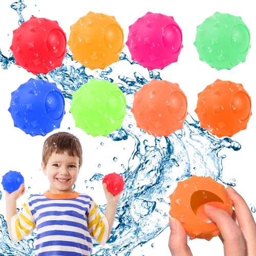 8 Stück Wiederverwendbare Wasserbomben Selbstschließend, Wasserballons Wasserball, Wasserbomben Selbstdichtend, Outdoor Wasserspielzeug im Sommer für Party, Wasserpark von OCCOUMR