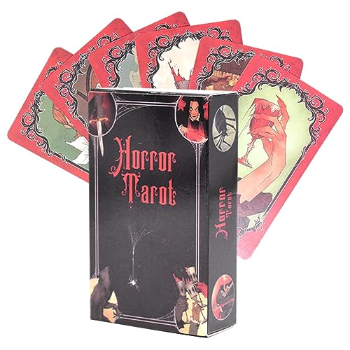 OCDSLYGB 78PCS Horror Tarotkarten Divination Memorial Card Tarot Deck Magic Tarot Horror Orakelkarte Gruselig Aufregend Und Beängstigend Weihnachten Neue Englische Version von OCDSLYGB
