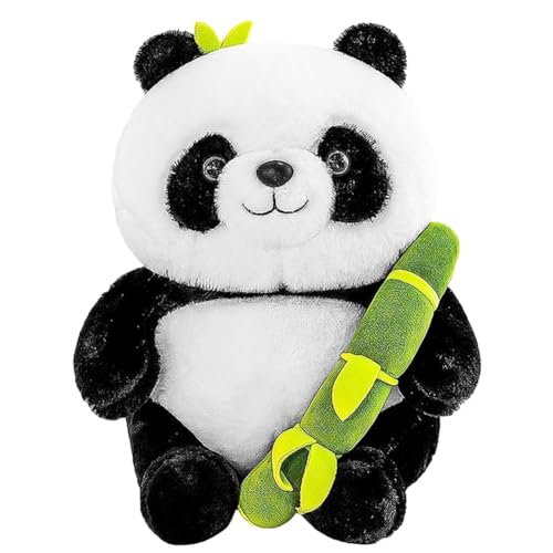 OCDSLYGB Panda Plüsch Plüschtier,Weich Mit Sitzendem Panda Plüsch Toy,Süßer Panda Plüsch Mit Bambus,Flauschige Plüsch Panda Kuscheltiere,Für Kinder Geburtstags von OCDSLYGB
