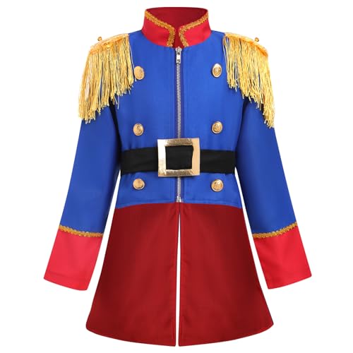 ODASDO Kinder Jungen Prinz Soldat Zirkus Piratenjacke Frack Halloween Kostüm Weihnachten Rollenspiel Dress Up, Rot und Blau, 7-8 Years ODASDO Kinder Jungen Prinz Soldat Zirkus Piratenjacke Frack Halloween Kostüm Weihnachten Rollenspiel Dress Up, Rot und Blau, 7-8 Years von ODASDO