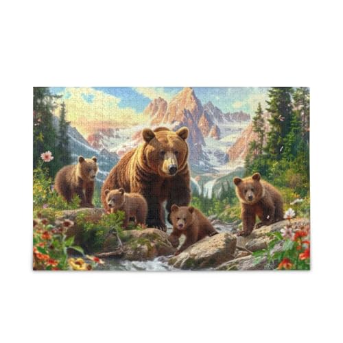 1000 Teile Puzzle Bären Wald Grün Puzzle Spiel Home Wall Artwork von ODAWA