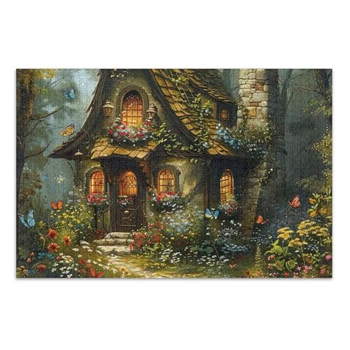 1000 Teile Puzzle Cottage Green Challenging Puzzles Spiel Lustiges Puzzle für Erwachsene von ODAWA