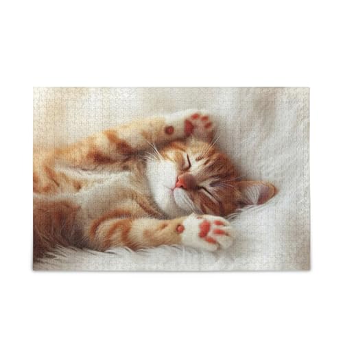 1000 Teile Puzzle Cute Kitten Cat Print Puzzle Spiel Home Wall Artwork Lustige Puzzles für Erwachsene von ODAWA
