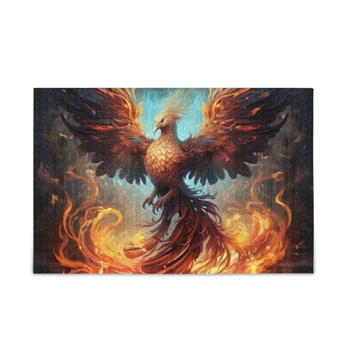 1000 Teile Puzzle Fiery Phoenix Orange Stabile 2 mm Puzzleteile von ODAWA