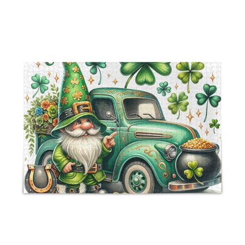 1000 Teile Puzzle Floral St. Patrick's Green DIY Geschenk Puzzle mit Netz-Aufbewahrungstasche für Erwachsene Familien von ODAWA