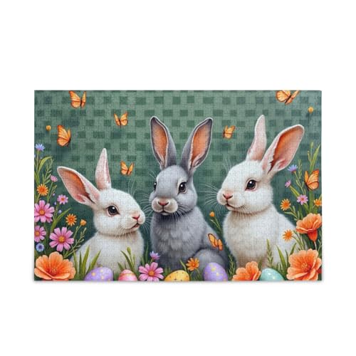 1000 Teile Puzzle Frühling Hase Trio Grün Herausfordernde Puzzles Spiel Spaß Familie Aktivität 1000 Teile Puzzle Frühling Hase Trio Grün Herausfordernde Puzzles Spiel Spaß Familie Aktivität von ODAWA