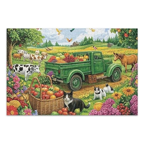 1000 Teile Puzzle Grüner LKW Früchte und Blumen Pädagogisches und Lernpuzzle Spaß Familienaktivität 1000 Teile Puzzle Grüner LKW Früchte und Blumen Pädagogisches und Lernpuzzle Spaß Familienaktivität von ODAWA