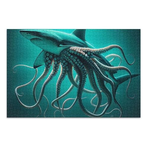 1000 Teile Puzzle Hai Tentakel Blau Pädagogisches und Lernpuzzle Lustiges Puzzle für Erwachsene 1000 Teile Puzzle Hai Tentakel Blau Pädagogisches und Lernpuzzle Lustiges Puzzle für Erwachsene von ODAWA