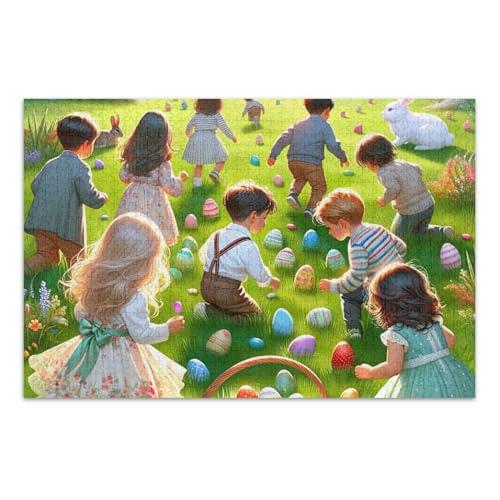1000 Teile Puzzle Happy Easter Day Herausforderndes Puzzle-Spiel Lustiges Puzzle für Erwachsene Kinder von ODAWA