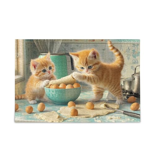 1000 Teile Puzzle Kätzchen Kochen Schalen Blau Puzzle Spiel Home Wall Artwork Spaß Familie Aktivität 1000 Teile Puzzle Kätzchen Kochen Schalen Blau Puzzle Spiel Home Wall Artwork Spaß Familie Aktivität von ODAWA