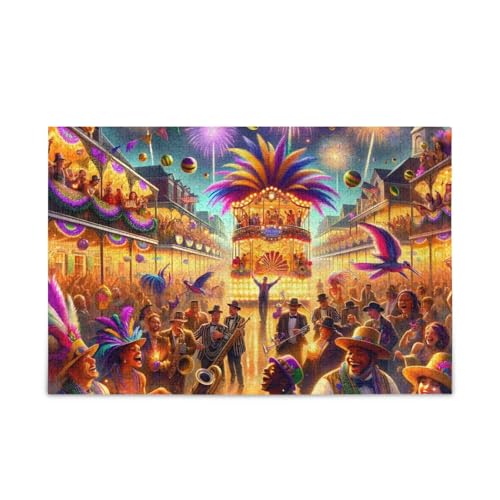 1000 Teile Puzzle Karneval Lila Stabile 2 mm Puzzleteile Lustiges Puzzle für Erwachsene von ODAWA