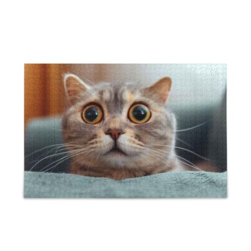 1000 Teile Puzzle Katze Druck Niedlich Lustig Herausfordernde Puzzles Spiel für Erwachsene von ODAWA