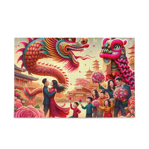 1000 Teile Puzzle Löwe Tanzfeier Rot Puzzle Spiel Home Wall Artwork für Erwachsene Familien 1000 Teile Puzzle Löwe Tanzfeier Rot Puzzle Spiel Home Wall Artwork für Erwachsene Familien von ODAWA